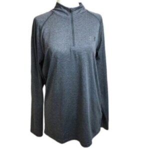 Under Armour Dark Grey Zip Up Crew Neck Activewear Pullover Small